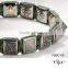 Classic Beads Design 8mm High End Jewelry 316L Stainless Steel Green Black Red Rope Adjustable Size Pyramid Bracelet