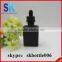 Free Sample 30ml Matte Black Rectangular Glass e Liquid Dropper Bottle With Glass Pipette