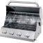 4 Main burner 45 degree inclined panel built in gas barbecue