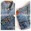 Guangzhou OEM factory supplier blue sleeveless beaded denim ladies western tops