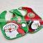 Green Christmas Embroidered Baby Bib/Latest Wholesale Soft Cotton baby christmas bibs