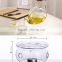 Premium heat resistant Chinese teaset pyrex glass teapot 600ml teapot 6pcs tea cup and candle warmer glass teaware