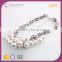 N74410K01 STYLE PLUS silver plate latest design beaded pearl necklace pearl thick chain necklace designs