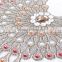 wholesale custom sew or iron on glass stone crystal neckline rhinestone flower aqqlique beaded diamond applique patch