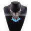 Newest fashion jewelry latest alloy pendant and multicolor neon tassel necklace