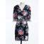 Wholesale dress deep V-neck slim short sleeve summer dress for mature woman