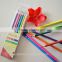 7" standard size triangular shape high quality 3.0mm color lead tri-grip color pencil with dipped end