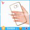 Ultra clear luxury electroplated TPU soft case for samsung galaxy s6 edge frame cover