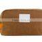 Custom khaki waxed canvas dopp kit with leather trim