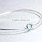 925 Sterling Silver Aqua Chalcedony Gemstone Bangle