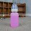 2015 fashion design glass milk bottle with nipple and lid,fatory promotion price of glass water milk bottle
