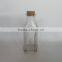 Hot selling empty square glass milk bottles with cork