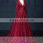 K125 V Neck Backless Long Sleeve Burgundy Elegant Heavy Beaded Evening Dresses