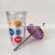 16oz BPA-free Acrylic Cold Drinking Tumbler With Straw & Stainless Steel Lid