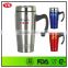 16oz double wall stainless steel thermal coffee cup with handle