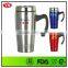 16oz double wall stainless steel thermal coffee cup with handle