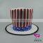Alternation Red and White Stripe Tall Hat Perform Cap Halloween Prop