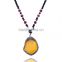 2016 new coming most popular yellow druzzy micro diamonds irregular shape pendant charm necklace