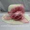 Best Beauty Flat Top Ladies Summer Bucket Straw Hat With Flower Ribbon