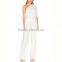 Arabic Athen Divine White Lady Fashion Silk Chiffon One Shoulder Long Jumpsuits