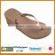 New design 2015 summer women solid rubber wedges flip flop