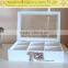 Solid white wooden tea bag storage chest with see through top wholesale