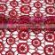 Hot red cotton embroidered fabric, circle design chemical fabric for garment & dress