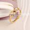 Alloy plated girl's lovely jewelry bowknot rings gold
