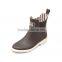 black upper white outsole no lace ankle low short rain wellies waterboots overboots gumboots rubber boot