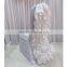 High Quality White Ruffled Spandex Chair Cover With Satin Crush Flower For Wholesale Price