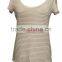 Sexy big neckline short sleeve tight fitted women t-shirt