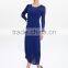 Patchwork summer dark blue ransparent women folding dress