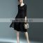 Chinoiserie ladies pleat fake two pieces lace spliced dress