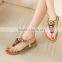 HFR-T0023 Beaded Fashion Flat Summer Sandals 2017 for Women Cheap Wholesale Sandals