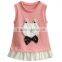 Sleeveless kids summer knit dress new style baby girl frill dress