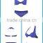 New Design High Solid Color Waist Blue Dot Sexy Girl Hot Bikini