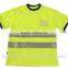 100% polyester pique hi vis round neck PVC pocket warning T-shirt