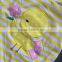 2016 Easter design new baby kids yellow strpies Easter girls outfits boutique clothing with matching headband and necklace set