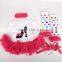 Baby plain white leopard valentines romper with headband set M5040330
