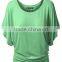 Women Shirt Summer Short Batwing Sleeve Solid Female Tops S6310012