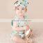 Mint Baby Girls Clothes Pom Pom Romper Aqua 2pc/Set Birthday Outfit Baby Girls Playsuit