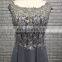 Beach Scoop Neckline Cap Sleeve Appliques Chiffon Grey Bride Mother Of The Bride Dress