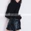 2017 Autumn Fashion Style Turtleneck Slim Fit Long Sleeve Custom Printing Black Ladies T Shirt