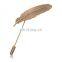 New Arrived Simple Metal silver / Antique Gold / 16 K gold plating Feather brooch long needle lapel pin