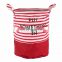 blue stripe canvas waterproof round collabsible hemp trolley vintage laundry basket polyethylene laundry bags baskets in bulk