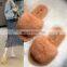 Amazon Wholesale Hot Sale Fashion Factory Price Furry Slides Ladies Faux Fur Fleece Open Toe Slippers Shoes