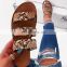 Latest designer snake leopard women slides sandals custom fashion flat slippers women shoes