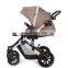 China Manufacturer linen fabric aluminum stroller 3 in 1 with car seat baby stroller combo