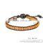 Fashion Navy Bead Leather Bracelet XE09-0065