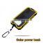 Amazon Hot Selling 8000mah,  10000mah external solar power bank waterproof battery charger portable charge